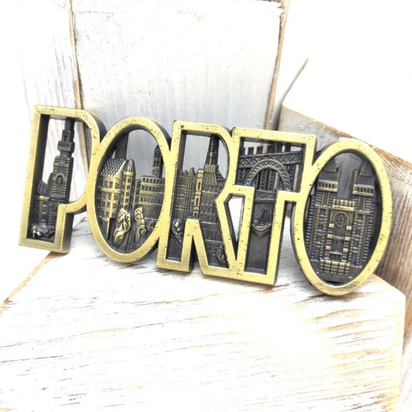 Porto Portugal Metal Fridge Magnet Travel Souvenir Bronze Magnets Collection 3D - Picture 1 of 3